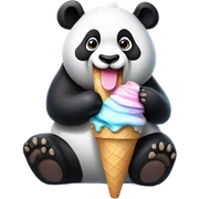 Panda eating ice cream sticker