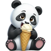 Panda eating ice cream sticker