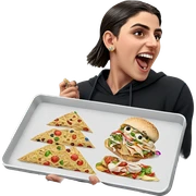 boy holding food and jewelry sticker
