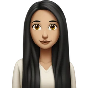 Hyper Realistic Beautiful Spanish girl brown eyes straight very long dark black hair  sticker