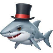 Shark with a top hat sticker
