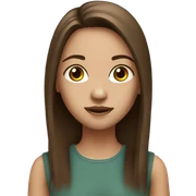 realistic girl with brown hair straight sticker