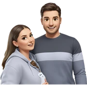smiling couple under bright light sticker