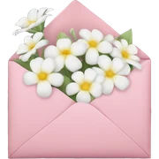Pink envelope with white flowers sticker