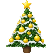 White Christmas tree yellow ornaments sticker