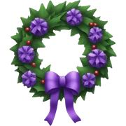 Purple Christmas wreath sticker
