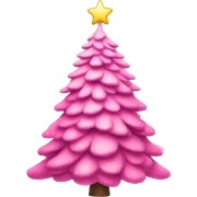 pink christmas tree sticker