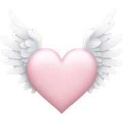 pastel pink heart with white wings sticker