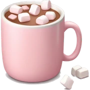 Light Pink mug of hot chocolate with marshmallows  sticker