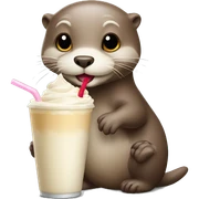 Otter with milk shake  sticker