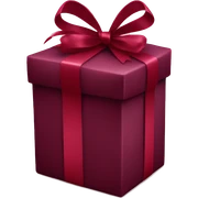 Burgundy coloured gift with burgundy ribbon  sticker