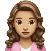 brown hair girl with pink bow small white earrings sticker