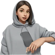 girl in hooded gaze sticker