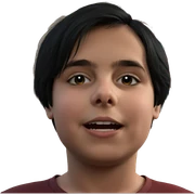 black haired boy portrait sticker