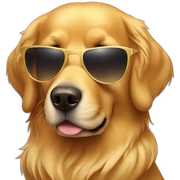 Golden retriever with sunglasses  sticker