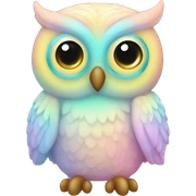 Iridescent pastel owl  sticker