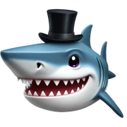Shark with a top hat sticker