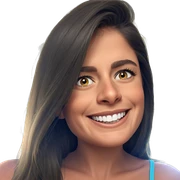 smiling girl with long hair sticker