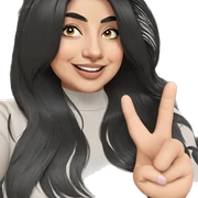 smiling girl with black hair sticker