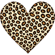 leopard print heart sticker