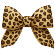 Leopard print bow sticker
