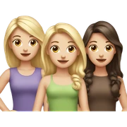 2 blond girls and one brunette sticker