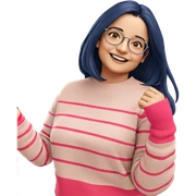 smiling girl with glasses sticker