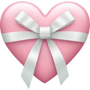 Pastel pink heart with white bow sticker