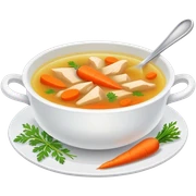 Selfmade chicken soup with carrots  sticker