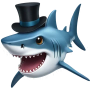 Shark with a top hat sticker