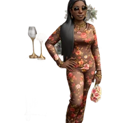 dark beauty with floral charm sticker