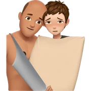brown-haired boys in blush sticker