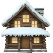 Snowy cabin sticker
