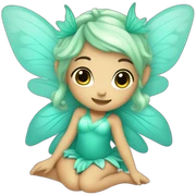 Cute turquoise fairy sticker