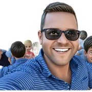 boys in striped shirts smiling sticker