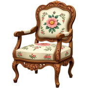 Vintage chair with flower design sticker