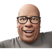 smiling boy in black glasses sticker