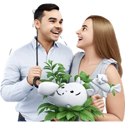 playful moment under shared umbrella sticker