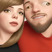 girl and boy portrait together sticker