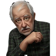 old man in plaid shirt sticker