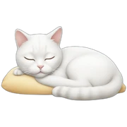 White cat sleeping sticker