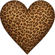 Heart colored in Leopard print sticker