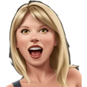 blonde girl surprised by boy sticker