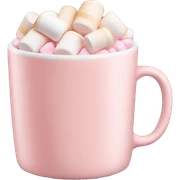 Light Pink mug of latte with marshmallows  sticker
