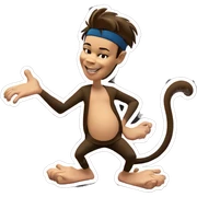 smiling monkey boy silhouette sticker