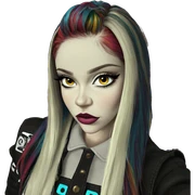 striking girl with multicolored hair sticker