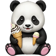Panda eating ice cream sticker