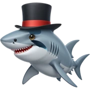 Shark with a top hat sticker