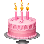 Light pink cake with candles  sticker