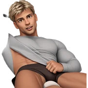 muscular male lounging in underwear sticker